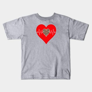 Women’s Striped Plaid Printed Heart Valentine's Day Kids T-Shirt